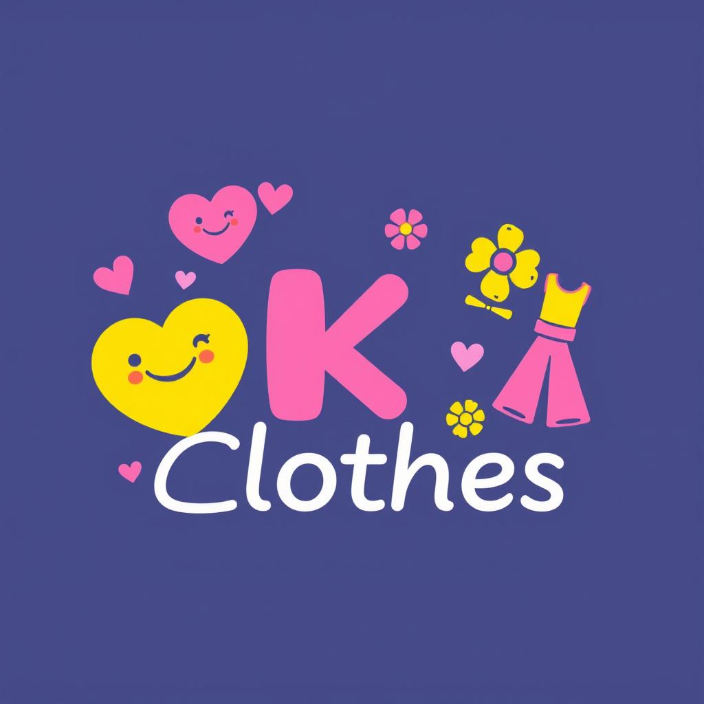 A vibrant and playful logo design for a clothing business named 'IKI_Clothes'