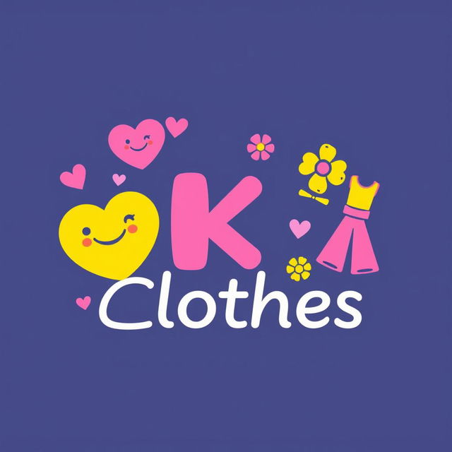 A vibrant and playful logo design for a clothing business named 'IKI_Clothes'