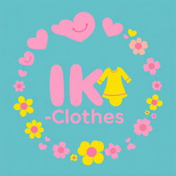 A vibrant and playful logo design for a clothing business named 'IKI_Clothes'