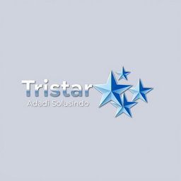 A visually striking logo design featuring three stars positioned prominently on the right side