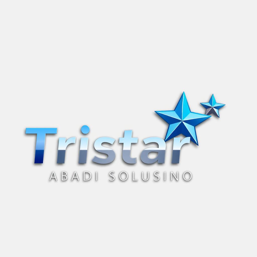A visually striking logo design featuring three stars positioned prominently on the right side