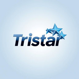 A visually striking logo design featuring three stars positioned prominently on the right side