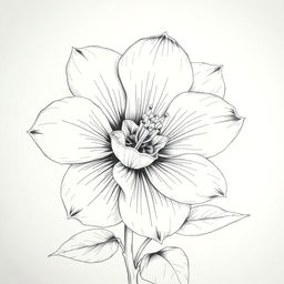 A beautiful, detailed sketch of a flower with realistic petals and intricate details