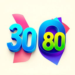 A visually striking image of the number 30 transforming into 80
