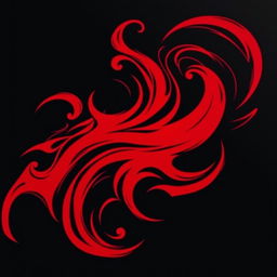 A striking abstract design featuring a black and red background