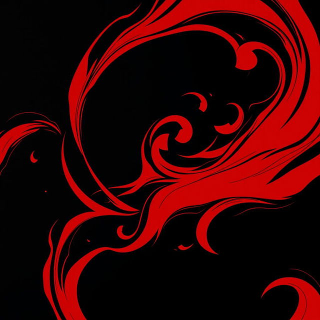 A striking abstract design featuring a black and red background