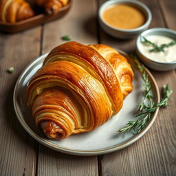 A unique culinary creation showcasing a beautifully baked potato croissant