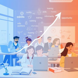 A conceptual illustration depicting the role of education in enhancing workforce readiness