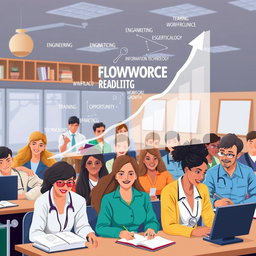 A conceptual illustration depicting the role of education in enhancing workforce readiness