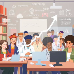 A conceptual illustration depicting the role of education in enhancing workforce readiness