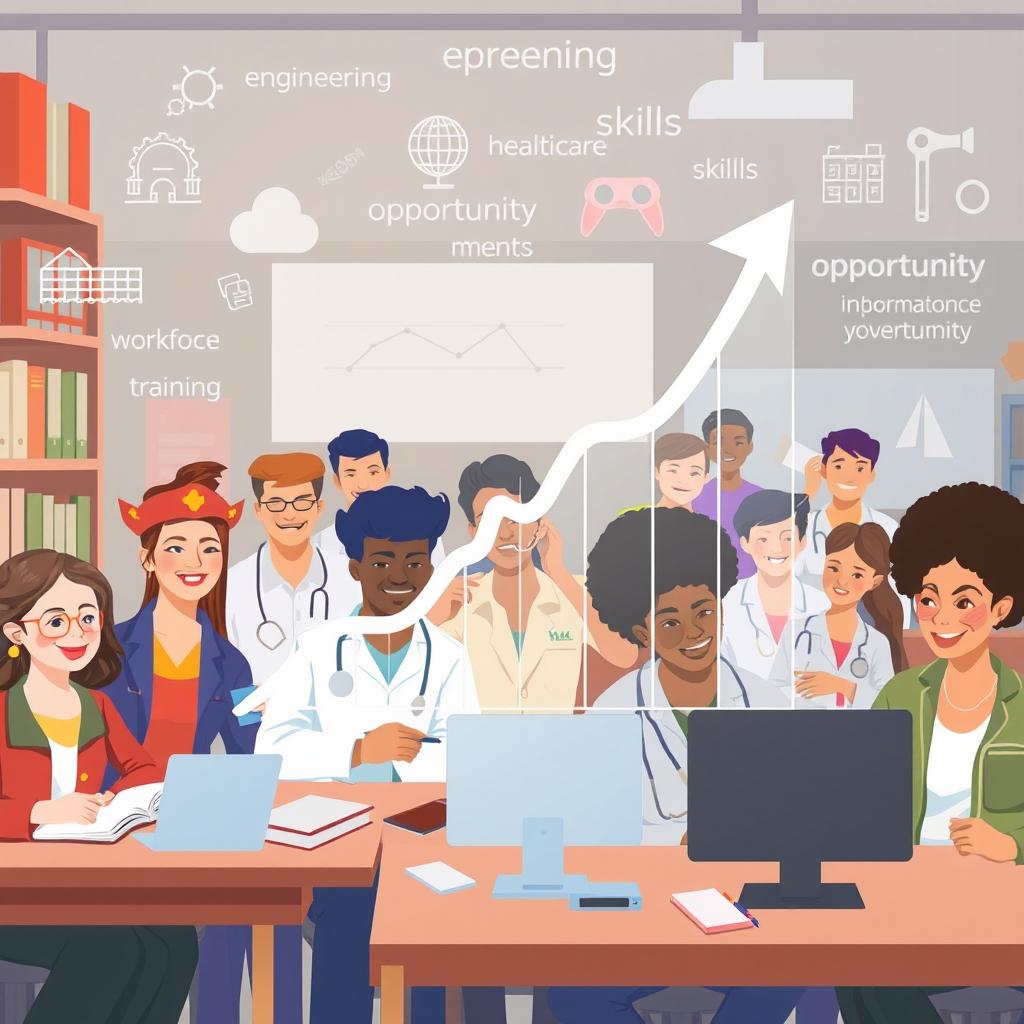 A conceptual illustration depicting the role of education in enhancing workforce readiness