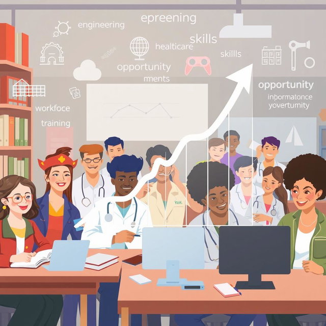 A conceptual illustration depicting the role of education in enhancing workforce readiness