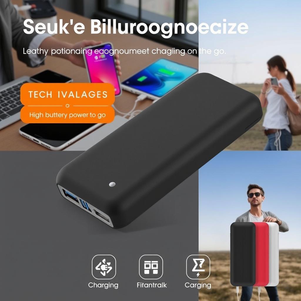A sleek, modern power bank designed for portability and efficiency