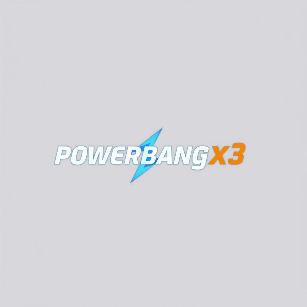 A modern and dynamic logo design for the brand 'Powerbangx3'