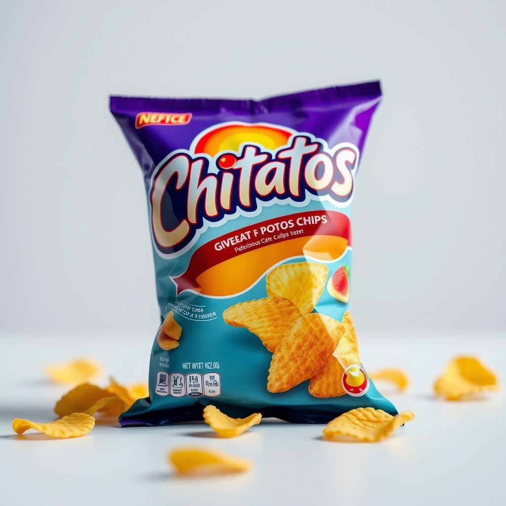 A vibrant and eye-catching close-up of a pack of Chitatos snack packaging