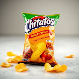 A vibrant and eye-catching close-up of a pack of Chitatos snack packaging