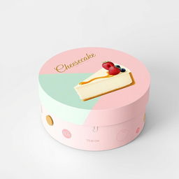 A creative and modern packaging design for a cheesecake brand