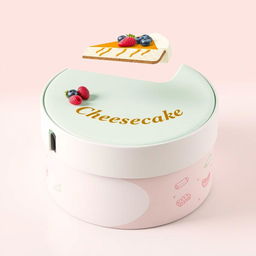 A creative and modern packaging design for a cheesecake brand