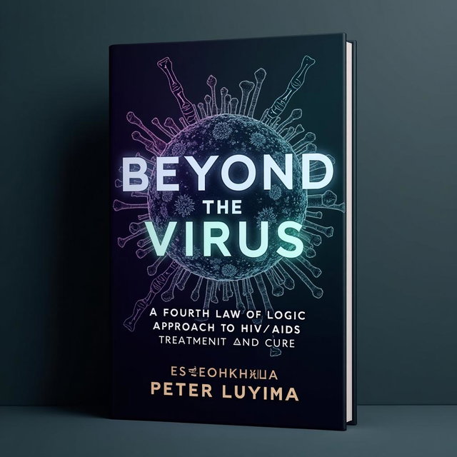 An innovative and striking book cover design for 'Beyond the Virus: A Fourth Law of Logic Approach to HIV/AIDS Treatment and Cure' by Ssemakula Peter Luyima