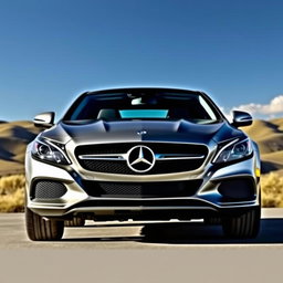 A stunning Mercedes C207 coupe featuring sleek, elongated lines that emphasize its aerodynamic design