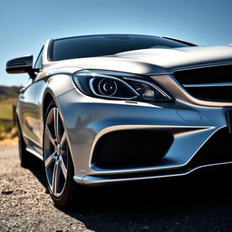 A stunning Mercedes C207 coupe featuring sleek, elongated lines that emphasize its aerodynamic design