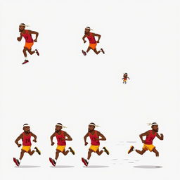 A dynamic spritesheet capturing the movement of LeBron James running