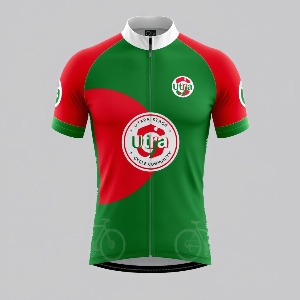 A vibrant cycling jersey designed for the Uttara Cycle Community