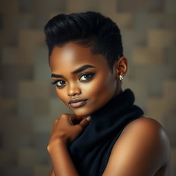 A portrait of a person with striking facial features, maintaining the original style and attributes without alteration