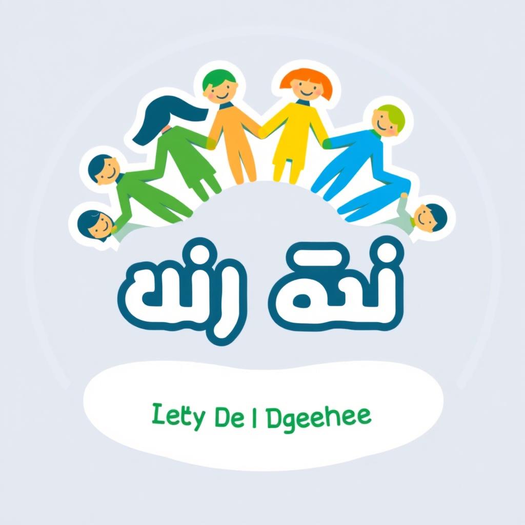 A logo design for a volunteer team called 'لنكن معا' (Let's Be Together)
