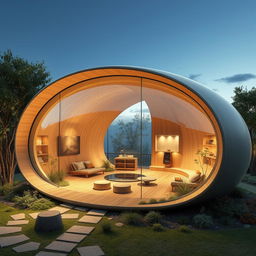 A captivating concept design for a structure inspired by a cocoon, emphasizing a harmonious blend of architecture and nature