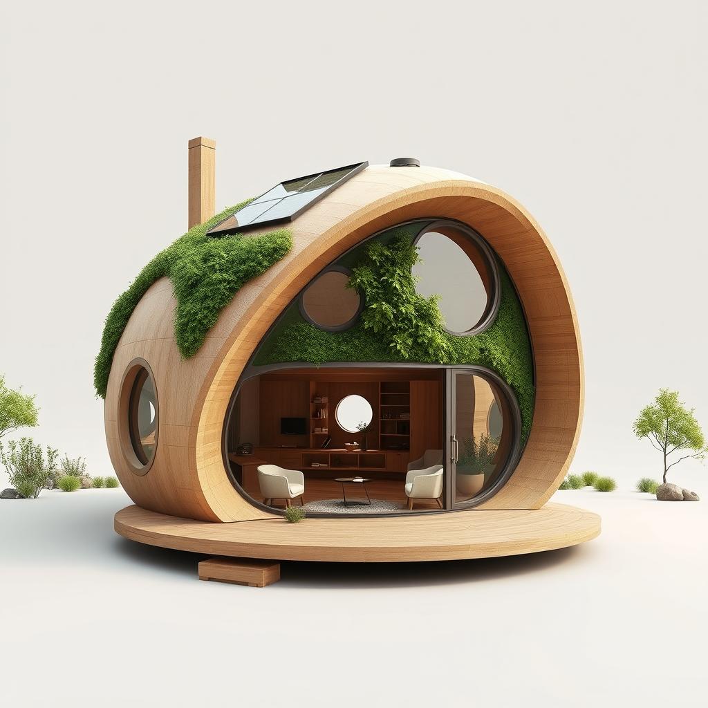 A visionary cabin concept that meticulously integrates design elements inspired by a cocoon, aimed at not only achieving aesthetic appeal but also functionality and sustainability