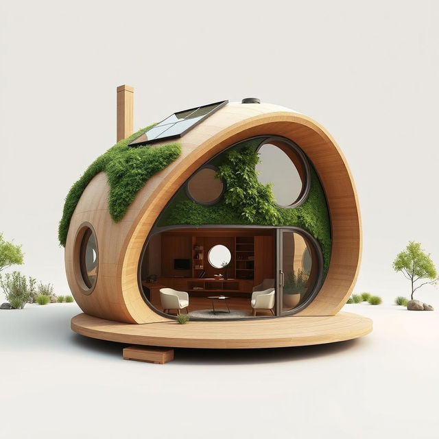 A visionary cabin concept that meticulously integrates design elements inspired by a cocoon, aimed at not only achieving aesthetic appeal but also functionality and sustainability