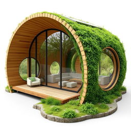 A visionary cabin concept that meticulously integrates design elements inspired by a cocoon, aimed at not only achieving aesthetic appeal but also functionality and sustainability