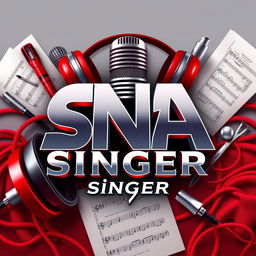 A logo design for 'SNA Singer', featuring bold and modern typography