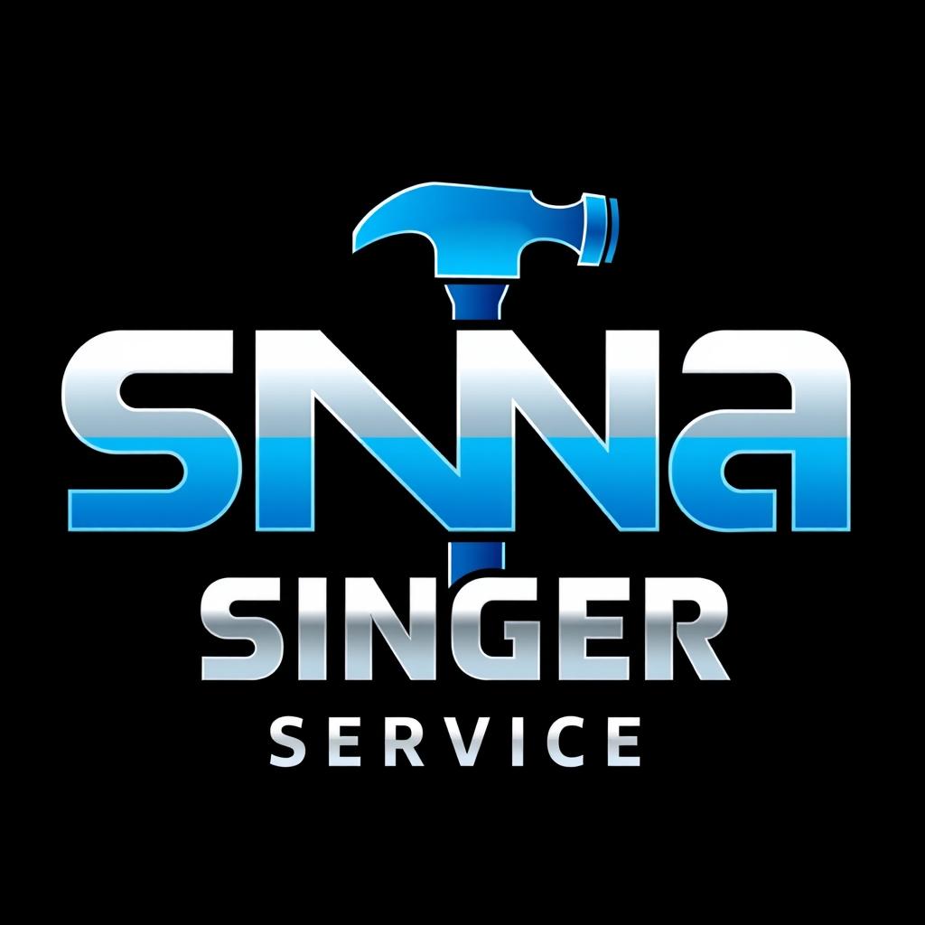 A unique logo for 'SNA Singer Service', featuring bold and modern typography