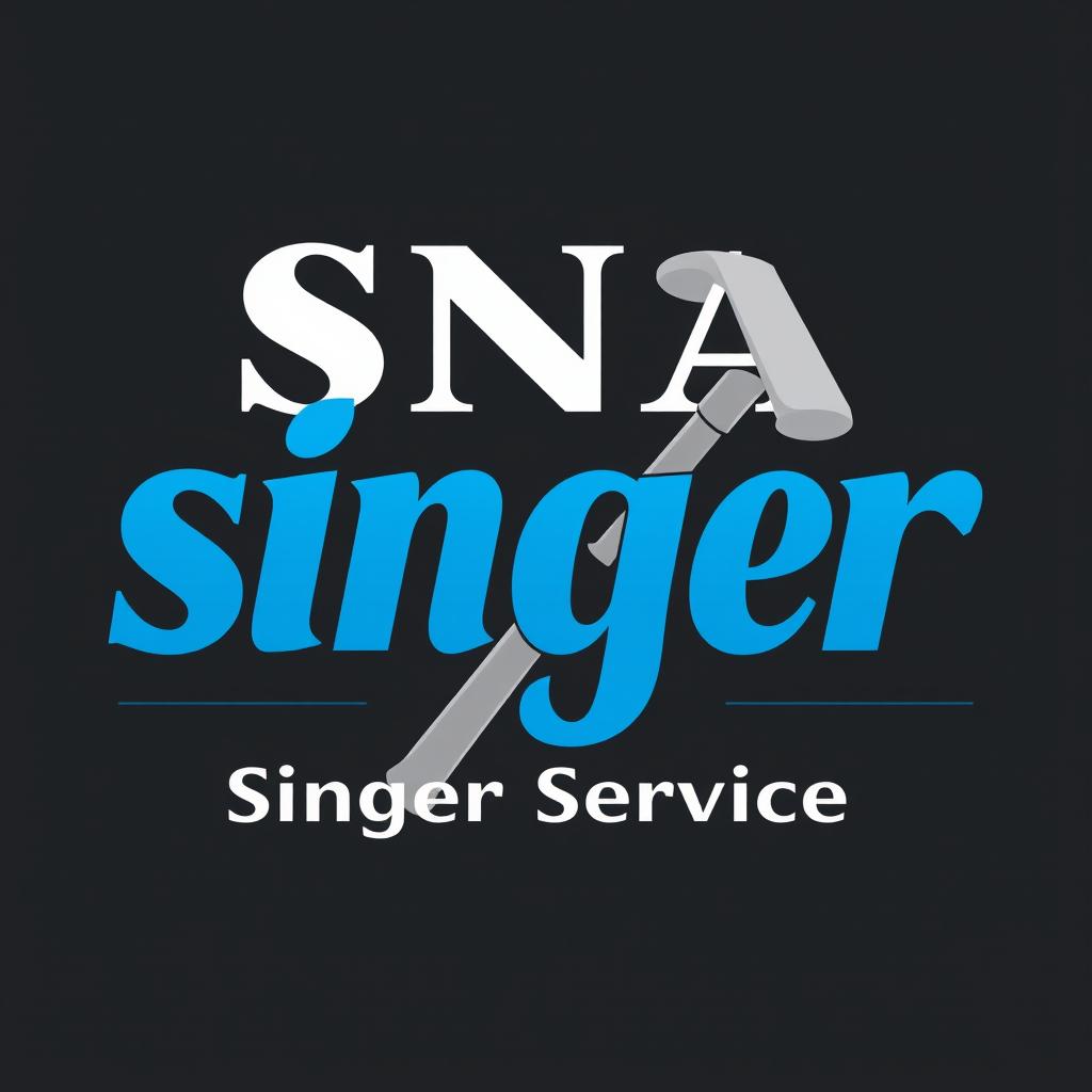 A visually engaging logo for 'SNA Singer Service', featuring bold and modern typography