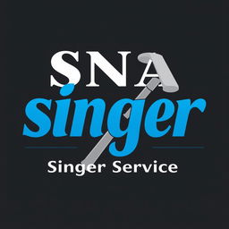 A visually engaging logo for 'SNA Singer Service', featuring bold and modern typography