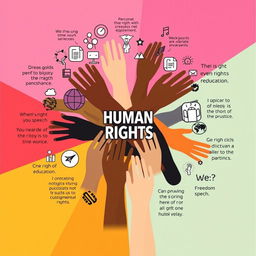 A visually striking poster representing the concept of human rights