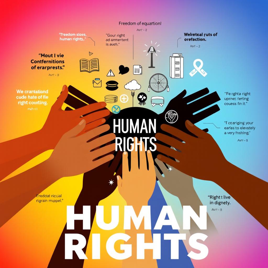 A visually striking poster representing the concept of human rights