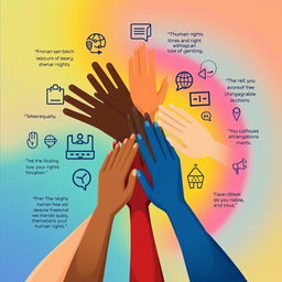 A visually striking poster representing the concept of human rights