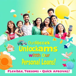 A vibrant and engaging poster promoting personal loans