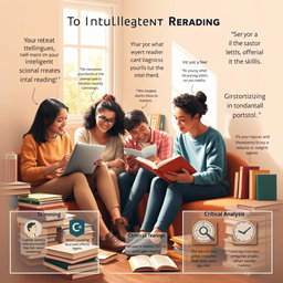 A visually engaging and informative composition depicting various techniques for intelligent reading