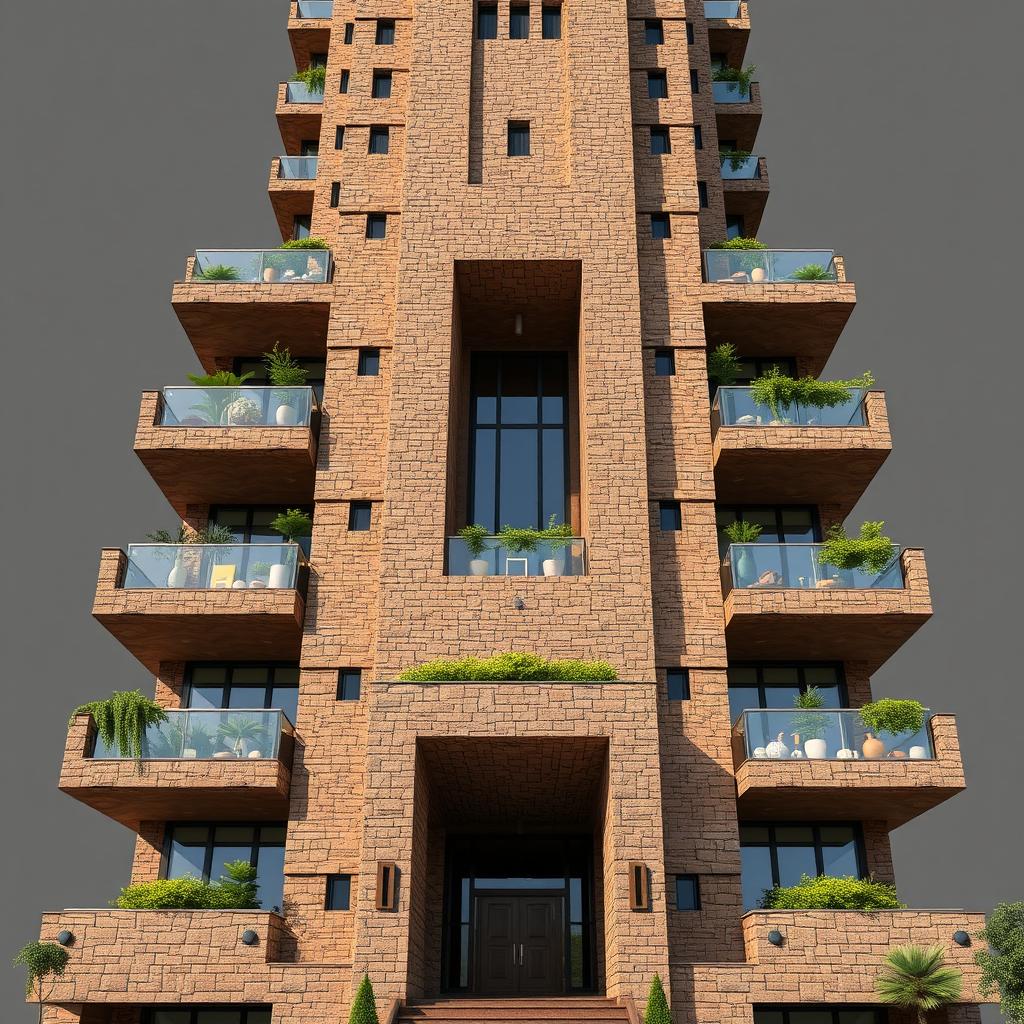 A stunning 20-story tower with a modern, deconstructivist design inspired by nature and the architecture of Choghaznabil