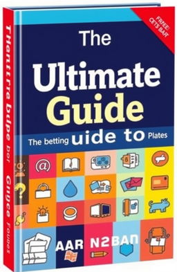 A visually appealing and informative cover for a comprehensive guide book titled 'The Ultimate Guide to [Subject]'