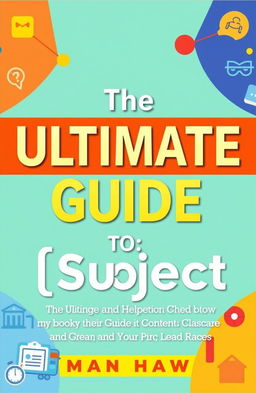 A visually appealing and informative cover for a comprehensive guide book titled 'The Ultimate Guide to [Subject]'