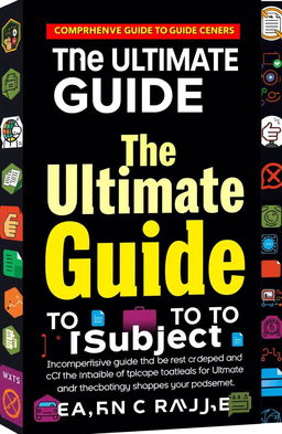 A visually appealing and informative cover for a comprehensive guide book titled 'The Ultimate Guide to [Subject]'