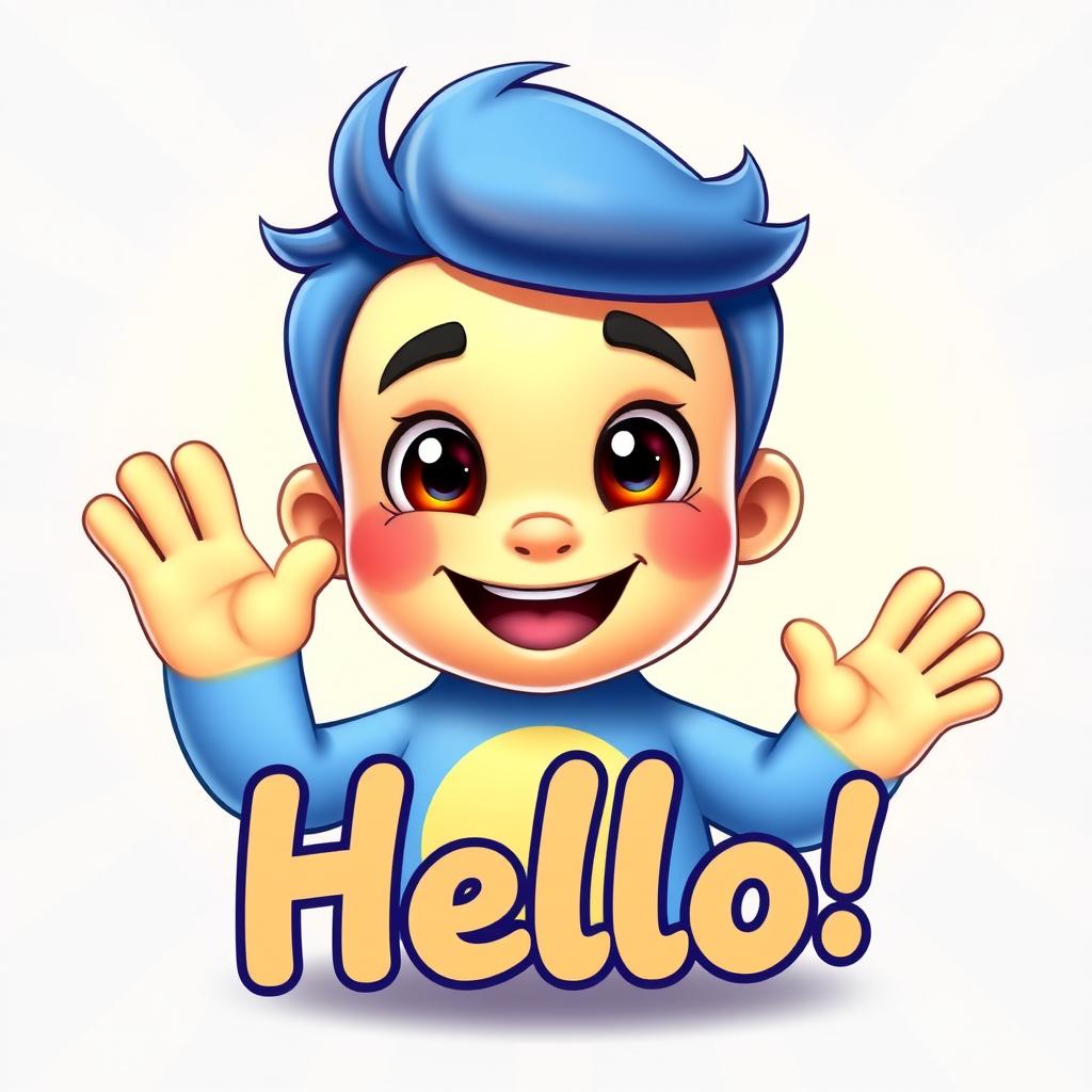 A vibrant and engaging digital avatar representing the concept of 'Hello'