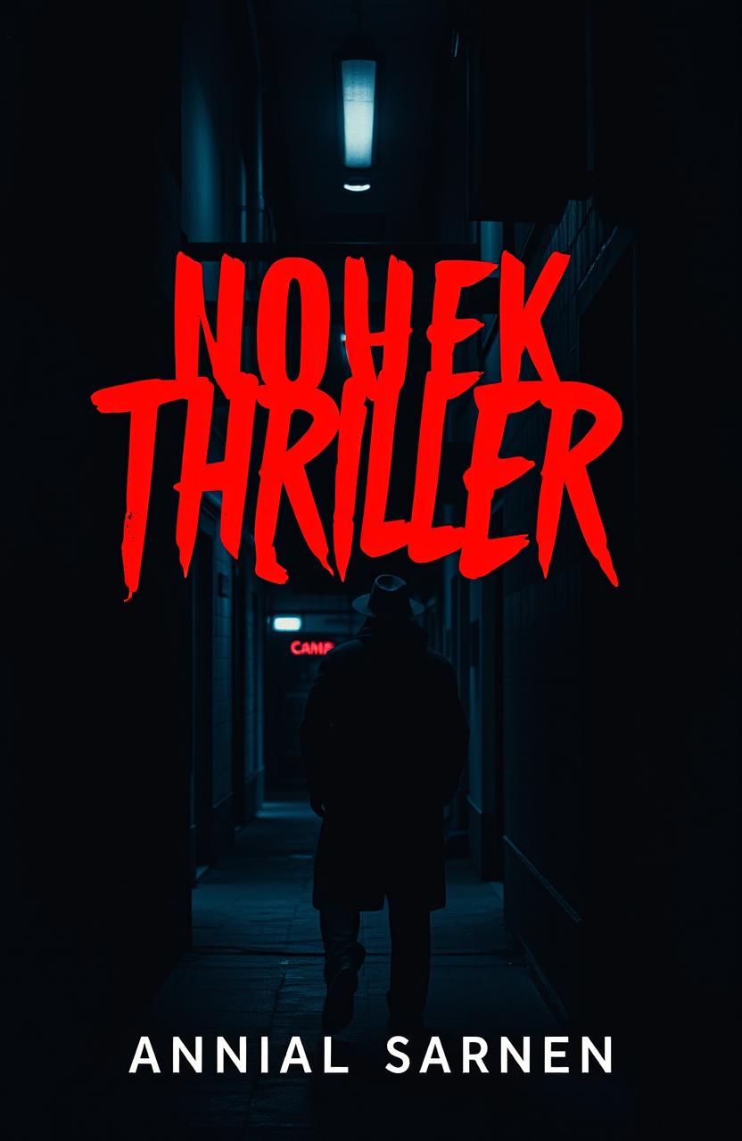 A suspenseful and captivating book cover design for a thriller novel