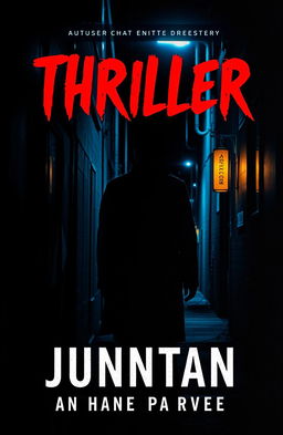 A suspenseful and captivating book cover design for a thriller novel
