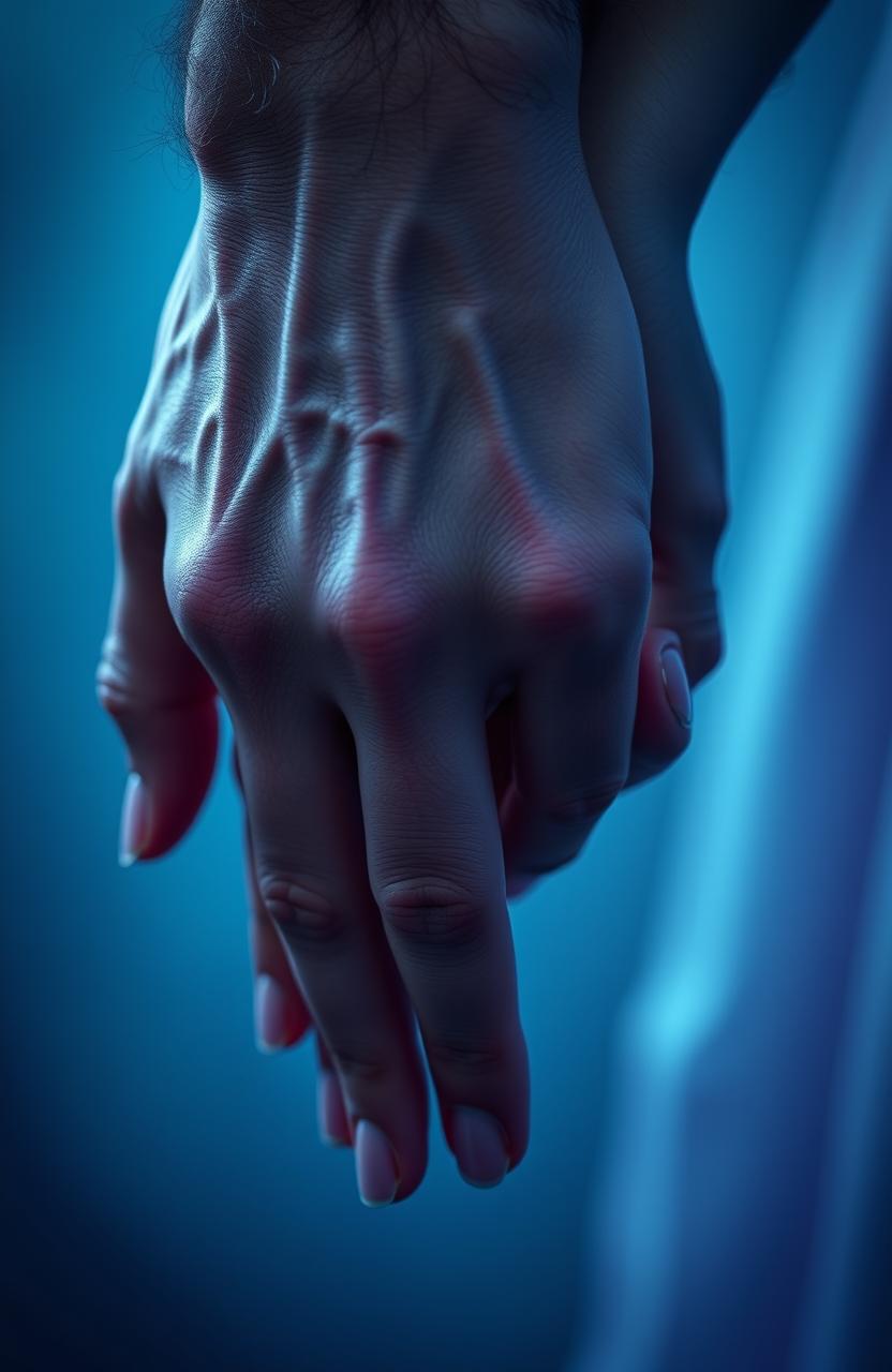 A close-up shot of two hands, one male and one female, intertwined elegantly